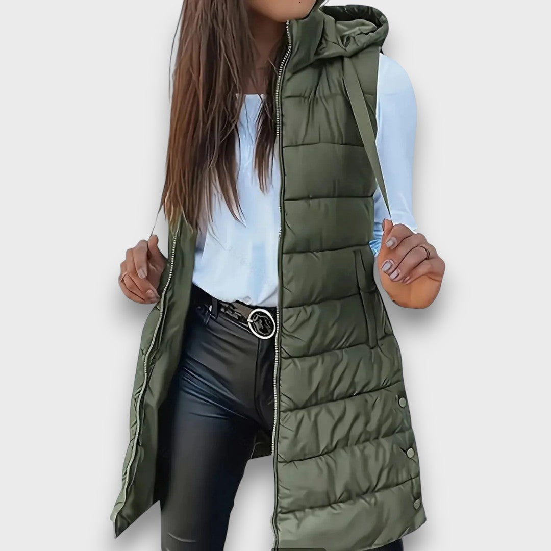 Sleeveless hooded puffer vest for women | Kaira -4