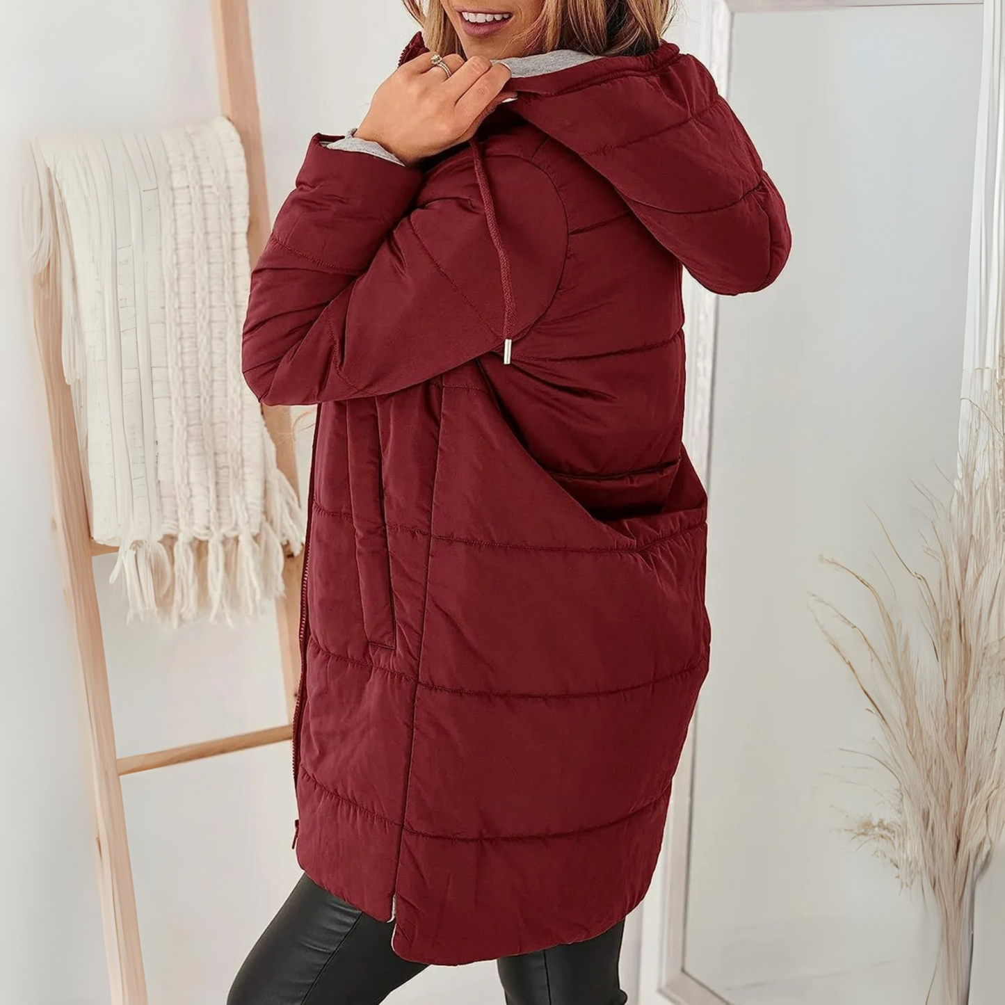 Casual hooded puffer everyday jacket for women | Yila -2