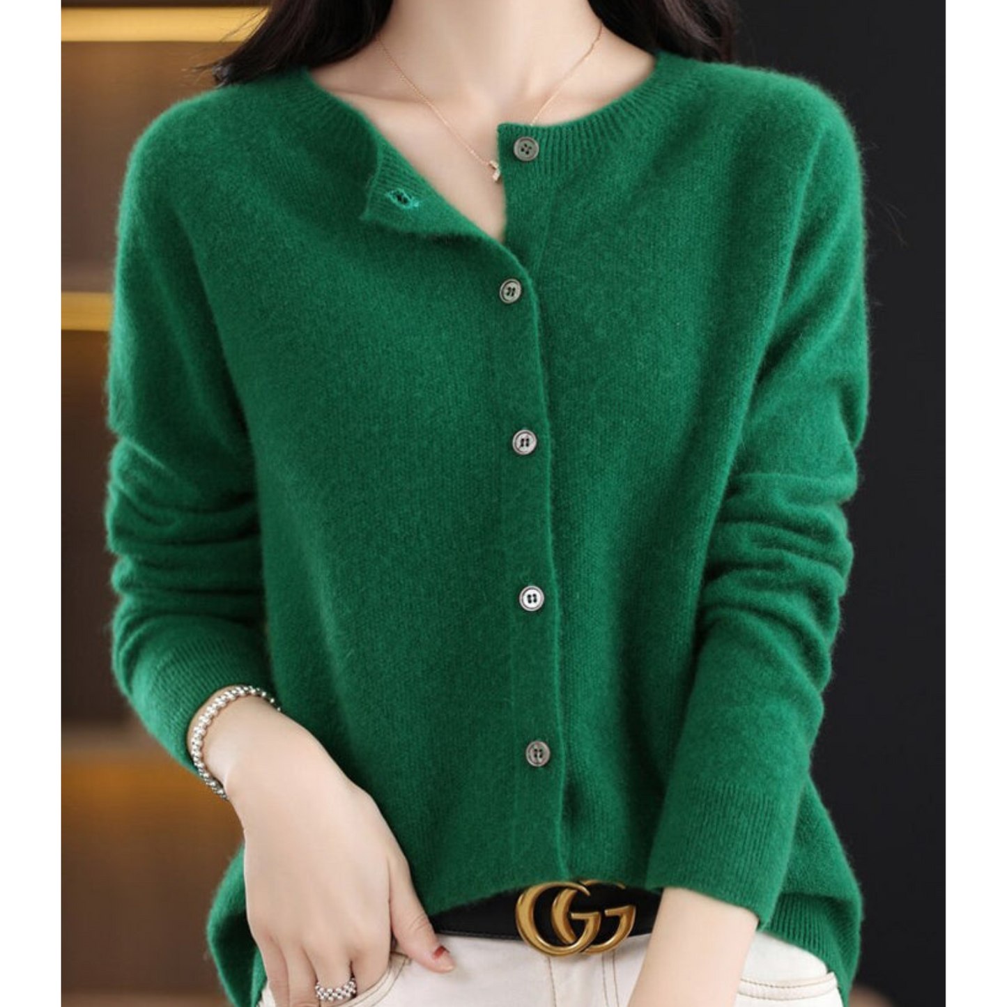 Soft cashmere open-front cardigan for women -4