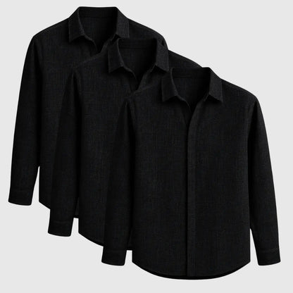 Breathable signature linen long-sleeve shirt for men | Luca Romano -4