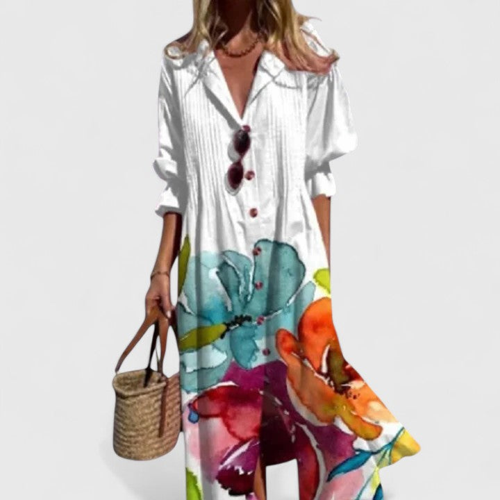 Elegant relaxed boho dress for women | Paula -2