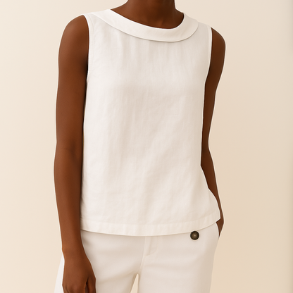 Sleeveless roll-collar knit top for women | Maria -6