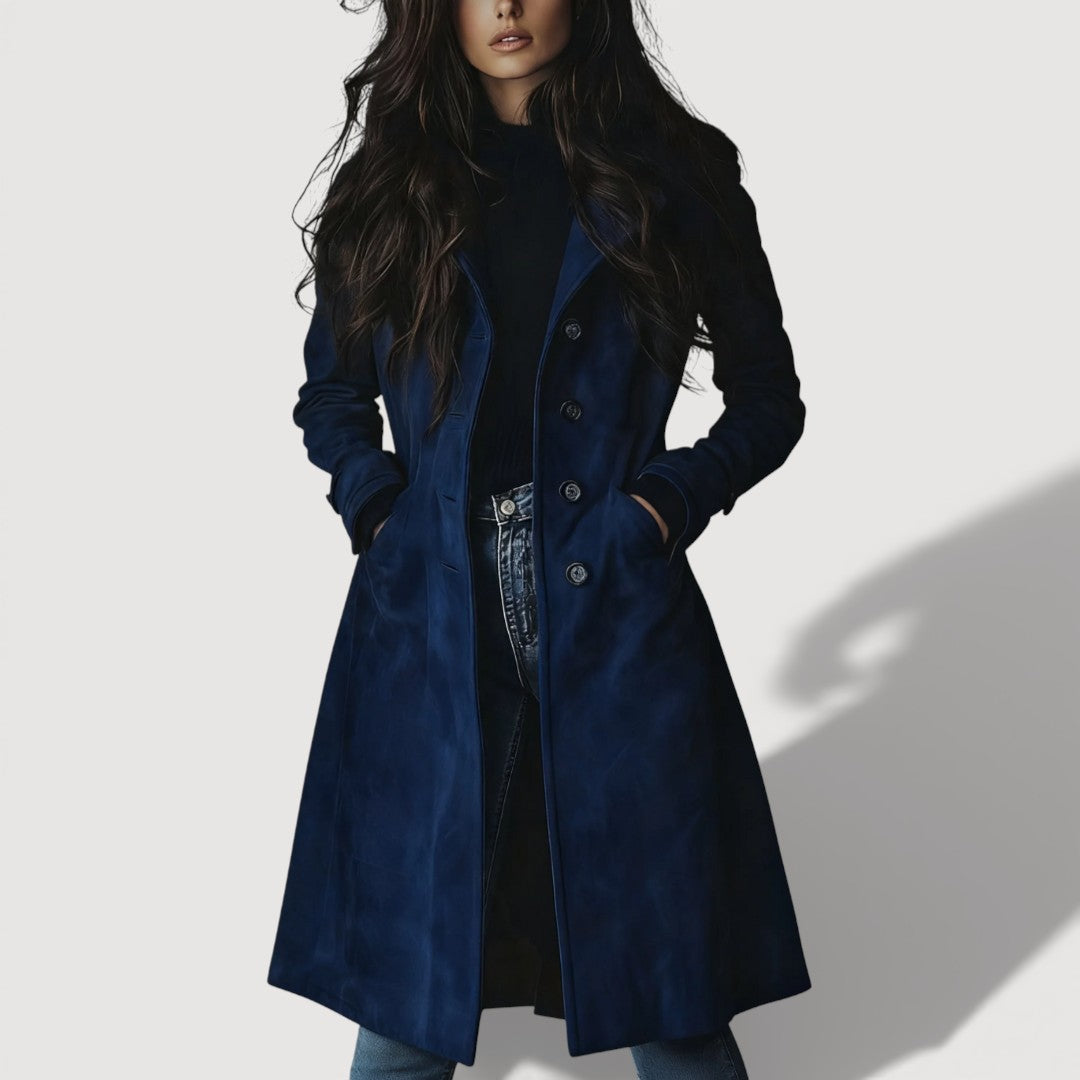 Classic suede trench coat for women | Carmen -2