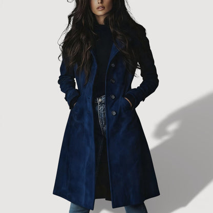 Classic suede trench coat for women | Carmen -2