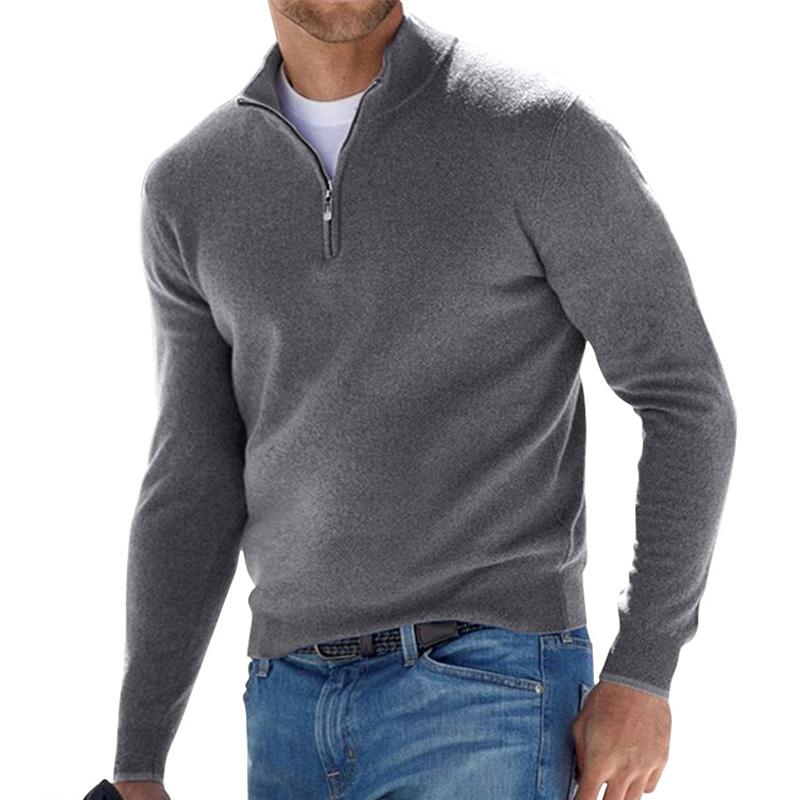 Soft relaxed half-zip knit sweater for men | Harris -8
