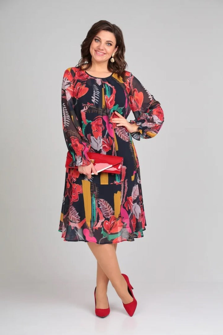 Modern floral everyday dress for women | Floravine -3