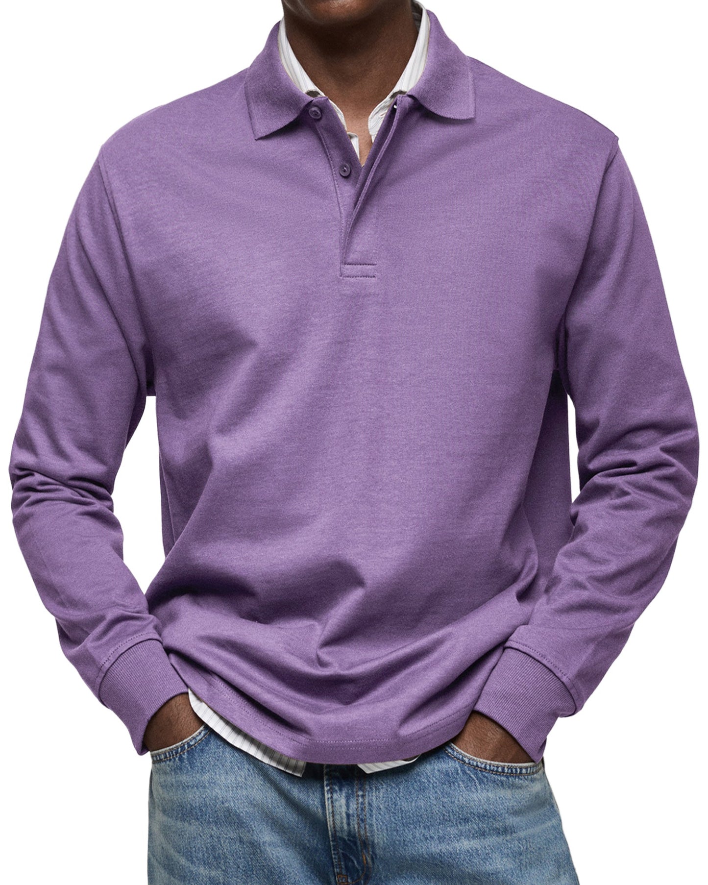 Classic relaxed long-sleeve polo shirt for men | Wilson -8