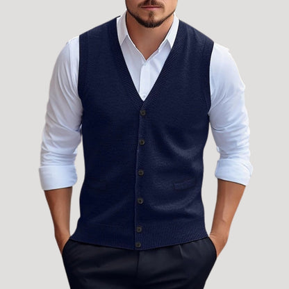 Covered Knitted button-up waistcoat for men | Dorian