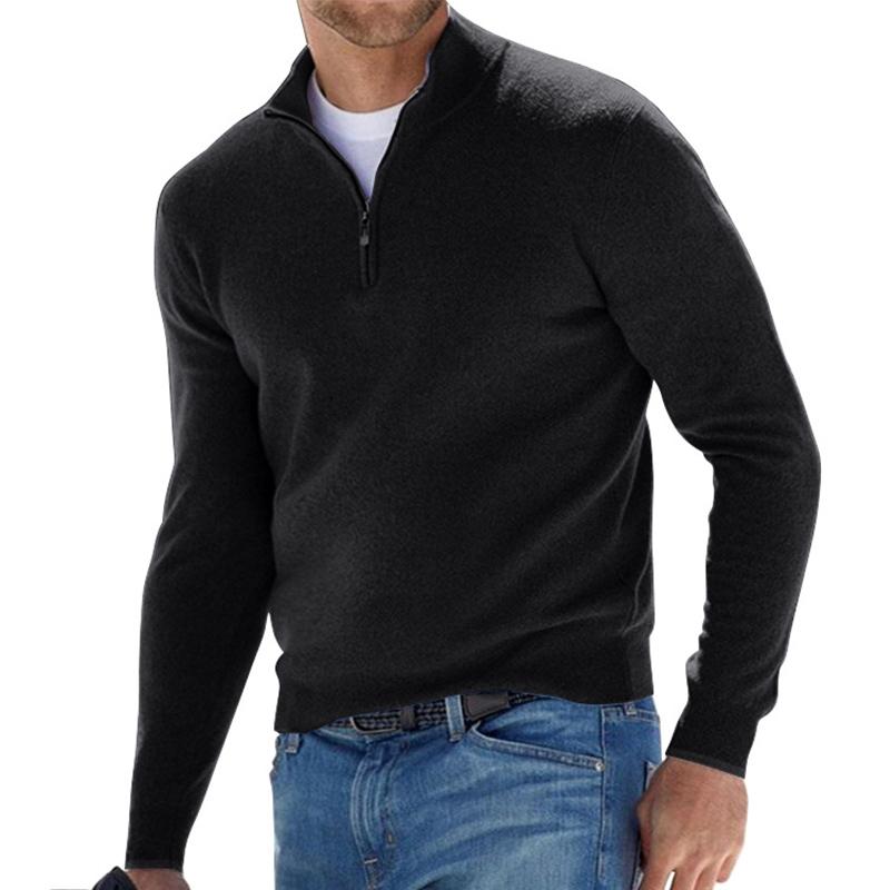 Soft relaxed half-zip knit sweater for men | Harris -5