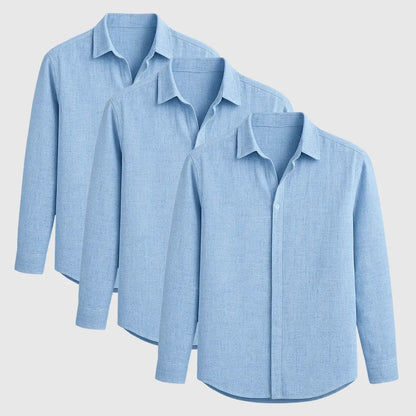 Breathable signature linen long-sleeve shirt for men | Luca Romano -6