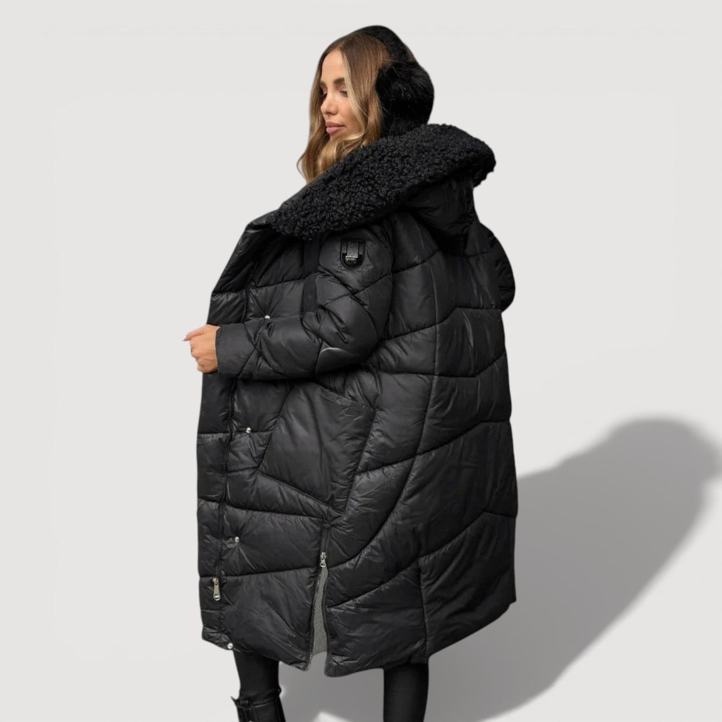 Warm long puffer coat for women | Hilda -7