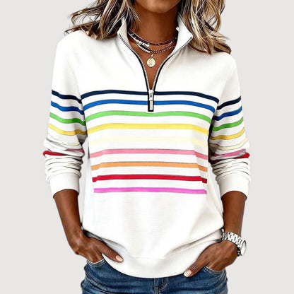 Relaxed casual zip-neck everyday top for women | Laica -4