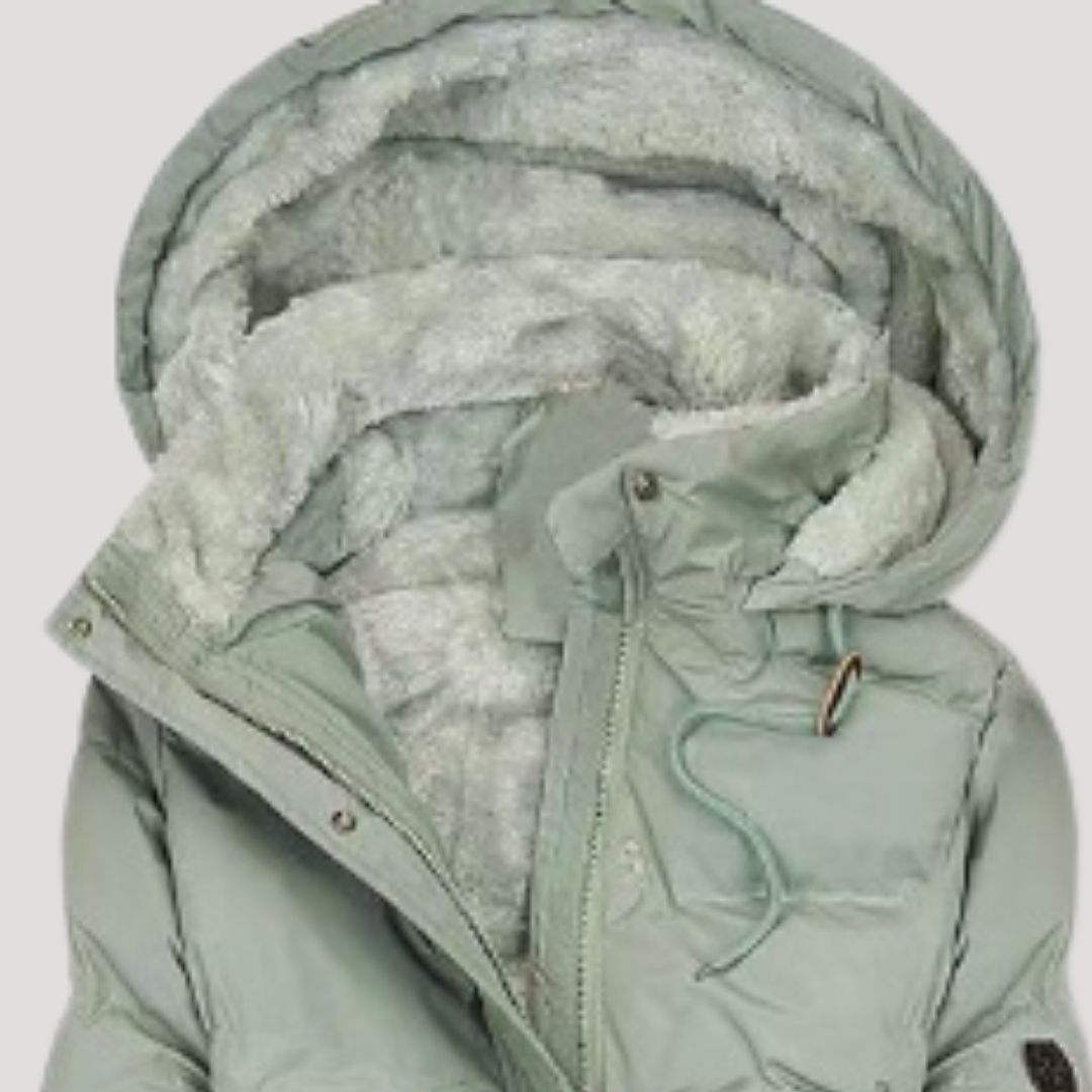 Protected Long hooded winter coat for women | Celeste