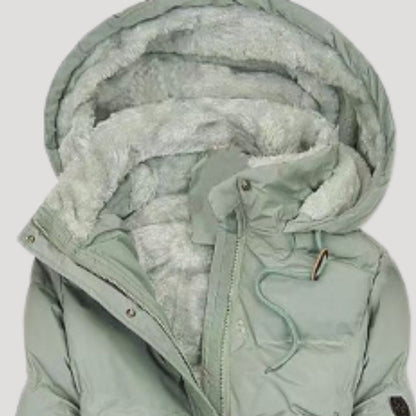 Protected Long hooded winter coat for women | Celeste