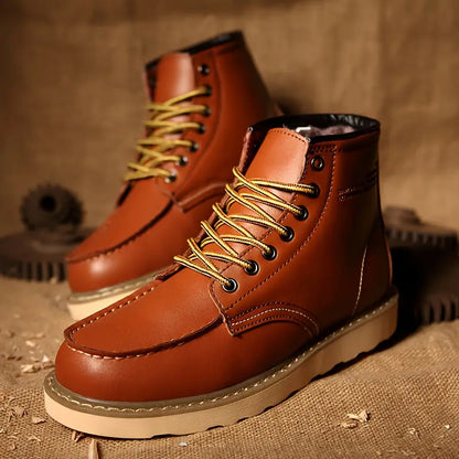Warm retro-style lined winter boots for men | Harrison -8
