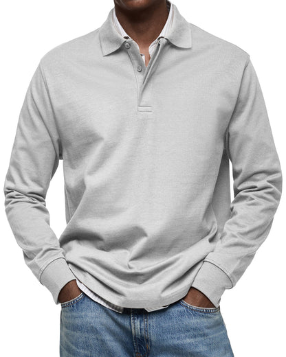 Classic relaxed long-sleeve polo shirt for men | Wilson -4