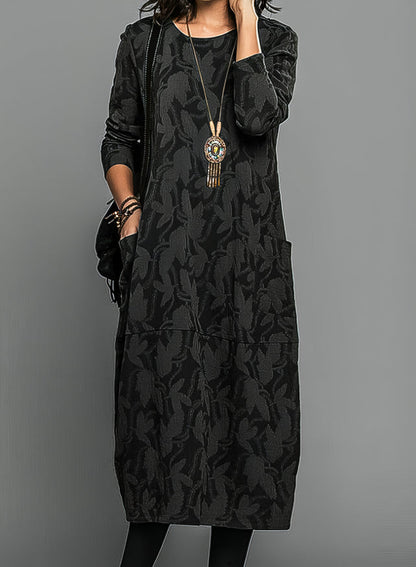 Broderie Elegant winter dress with long sleeves for women | Dina