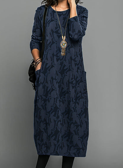 Broderie Elegant winter dress with long sleeves for women | Dina