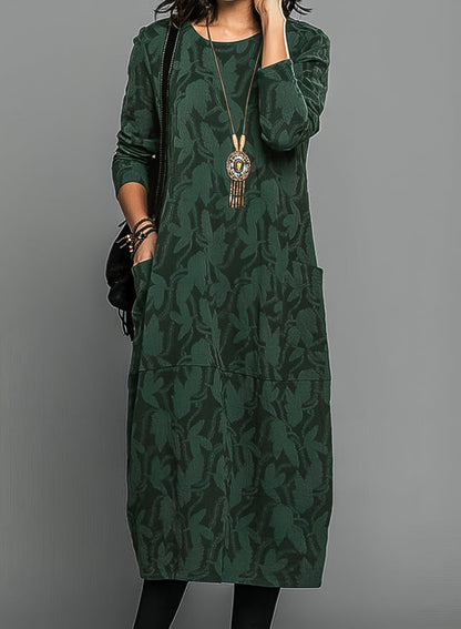 Broderie Elegant winter dress with long sleeves for women | Dina