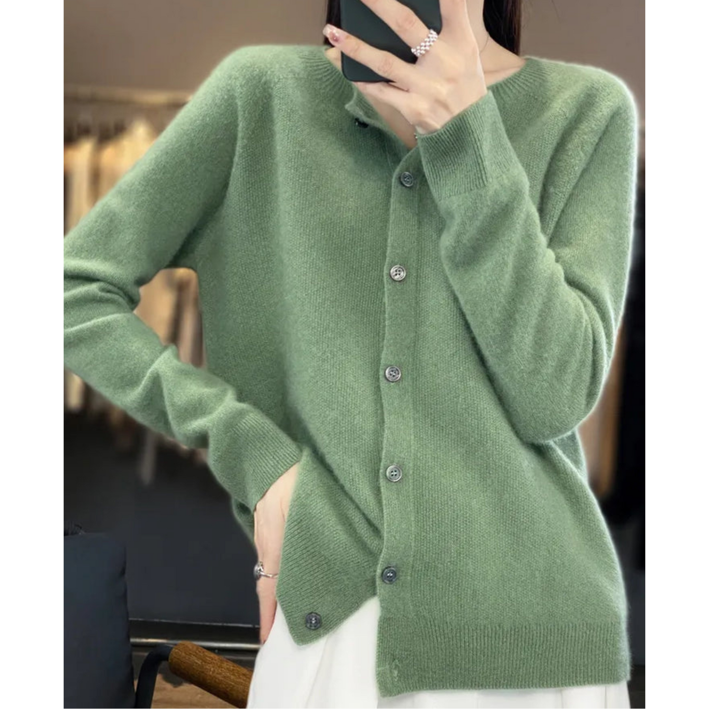 Soft cashmere open-front cardigan for women -5