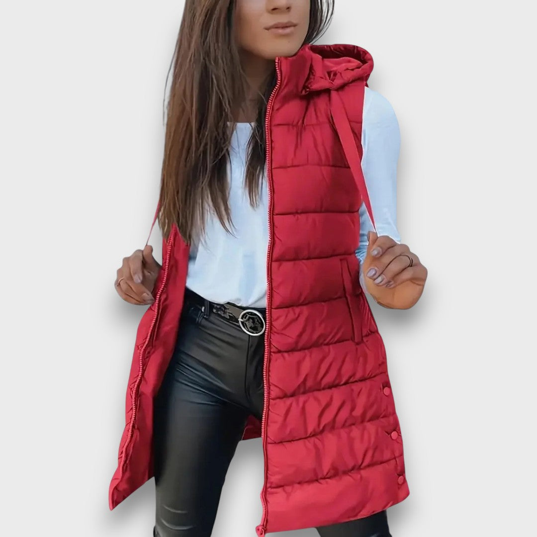 Sleeveless hooded puffer vest for women | Kaira -6