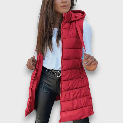 Sleeveless hooded puffer vest for women | Kaira -6