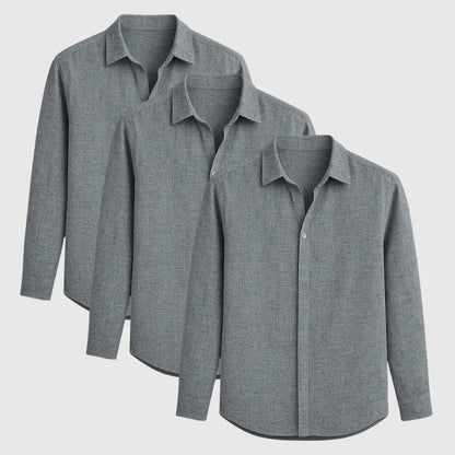 Breathable signature linen long-sleeve shirt for men | Luca Romano -5
