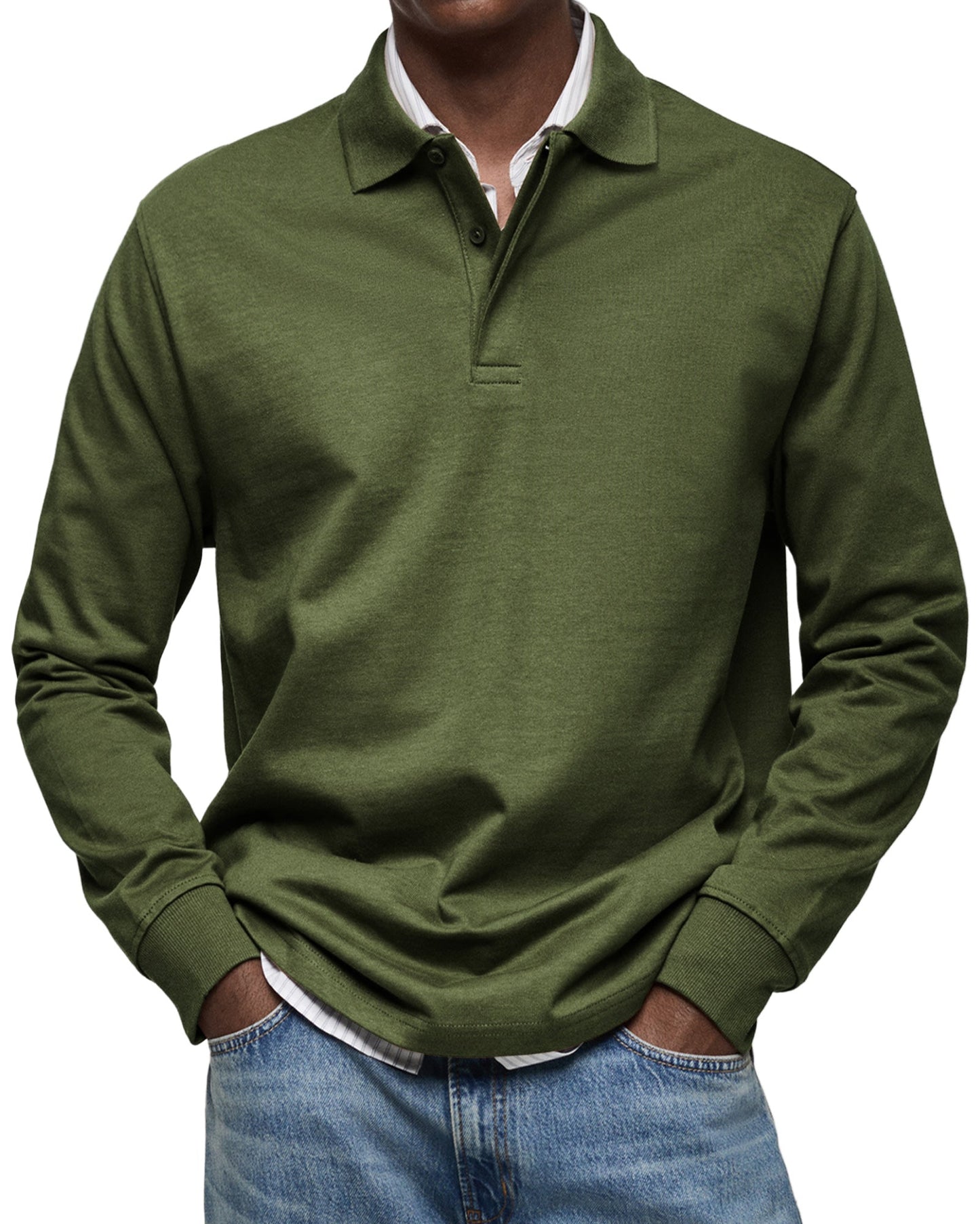 Classic relaxed long-sleeve polo shirt for men | Wilson -9