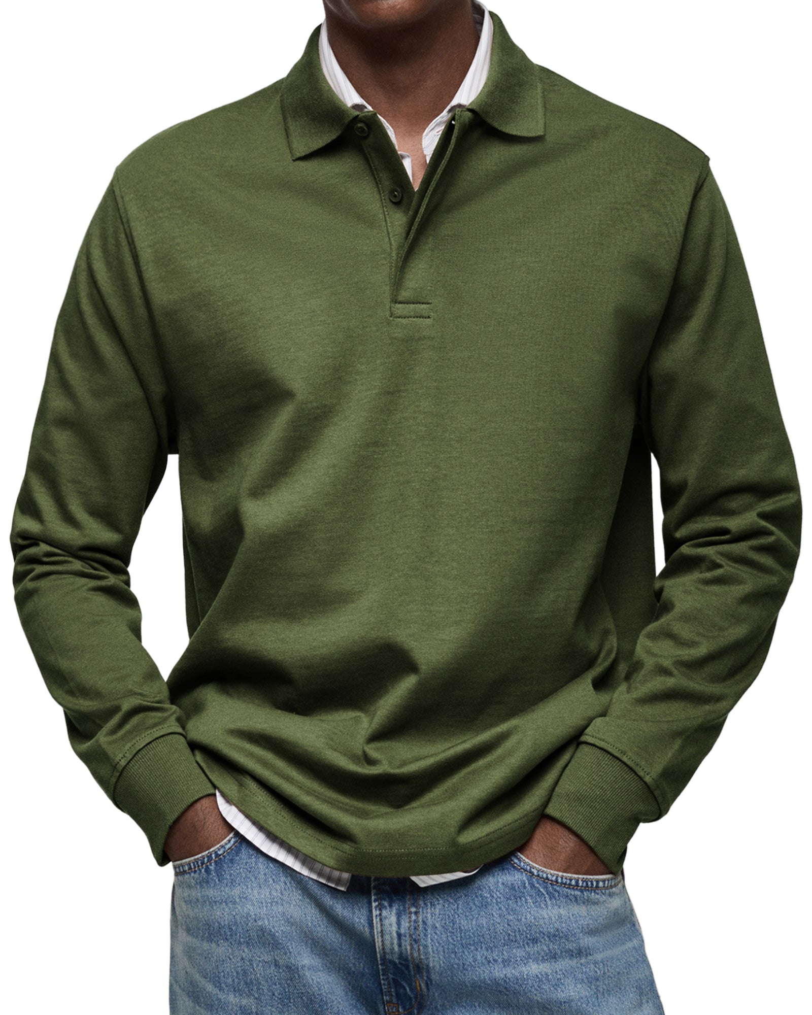 Classic relaxed long-sleeve polo shirt for men | Wilson -9