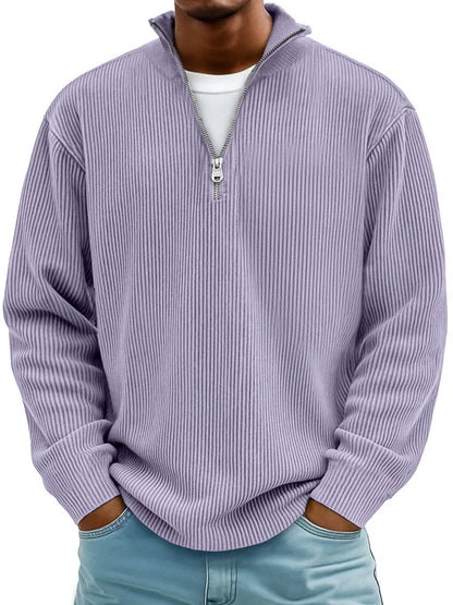 Warm classic half-zip knit sweater for men | Calix -3