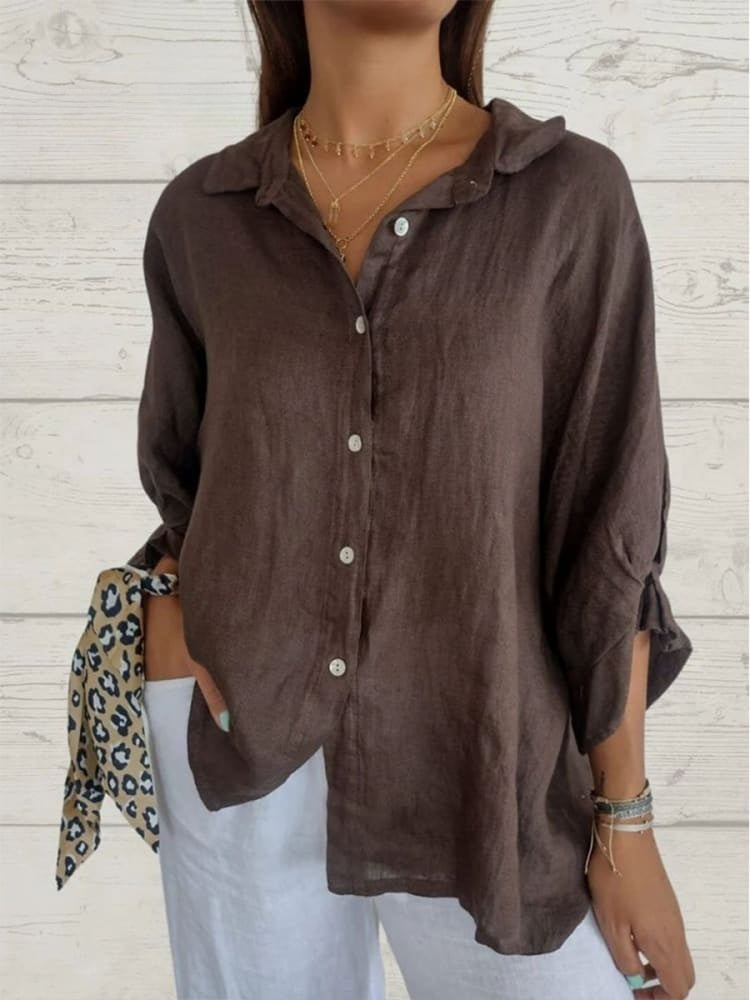 Sleeveless Stylish button-up shirt with refined silhouette for women | Luna