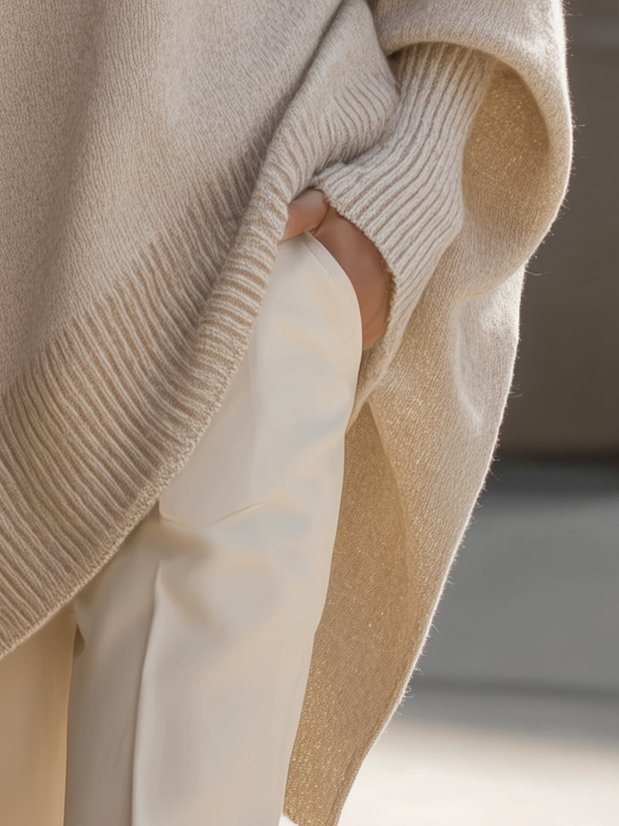 Relaxed cosy oversized knit sweater for women | Melody -5