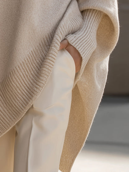 Relaxed cosy oversized knit sweater for women | Melody -5