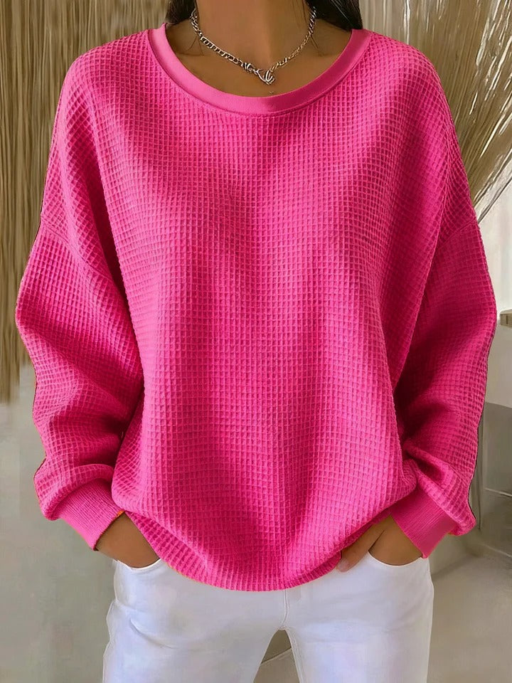 Relaxed textured everyday knit jumper for women | Elora -9