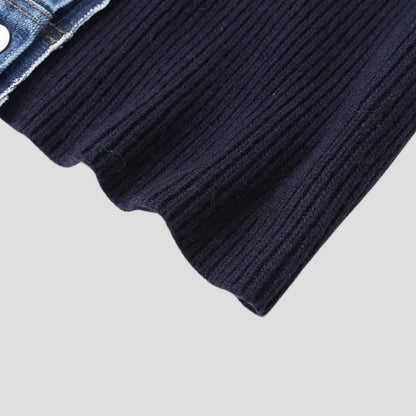 Cabled Knit cardigan with contrast trim for women | Selene