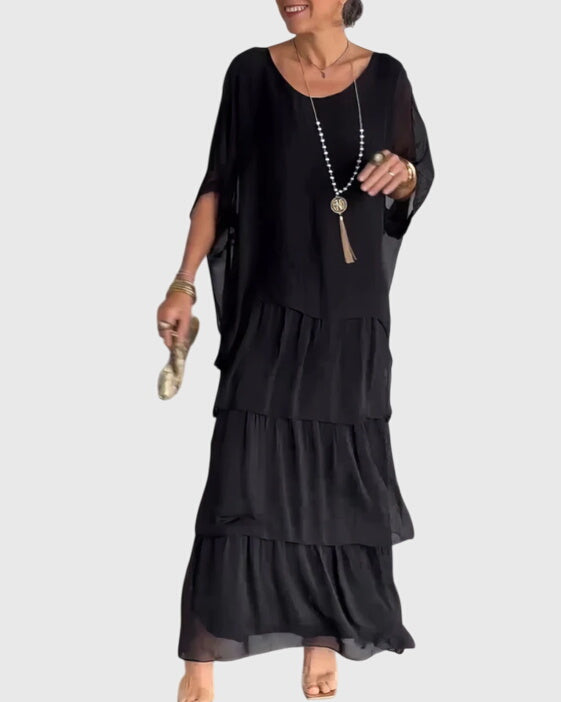 Muted Long flowing elegant dress for women | Clara