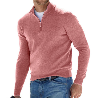 Soft relaxed half-zip knit sweater for men | Harris -6