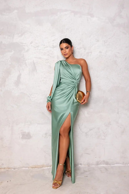 Elegant wrap-style midi dress for women | Kyara -5