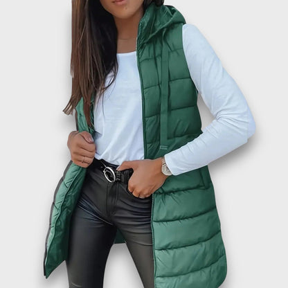Sleeveless hooded puffer vest for women | Kaira -7