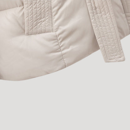 Street Belted hooded puffer jacket for women | Elara