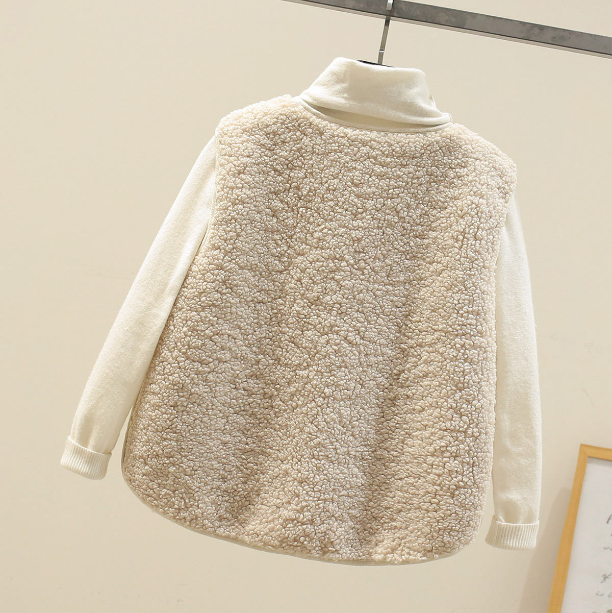 Classic lambswool sleeveless knit vest for women -7