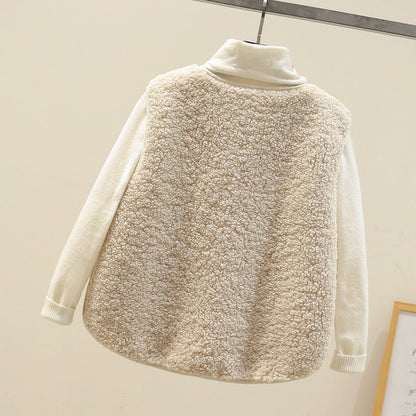 Classic lambswool sleeveless knit vest for women -7
