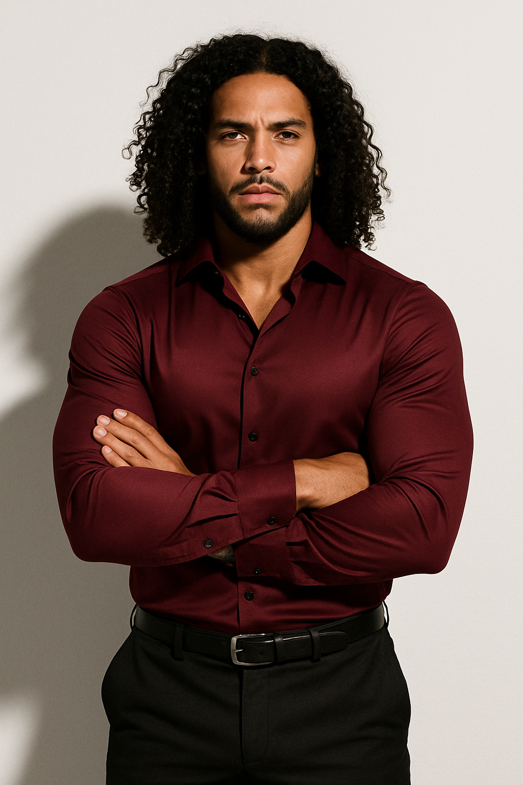 Slim-fit tailored modern dress shirt for men -4