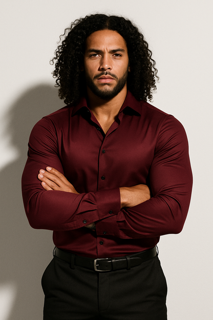 Slim-fit tailored modern dress shirt for men -4