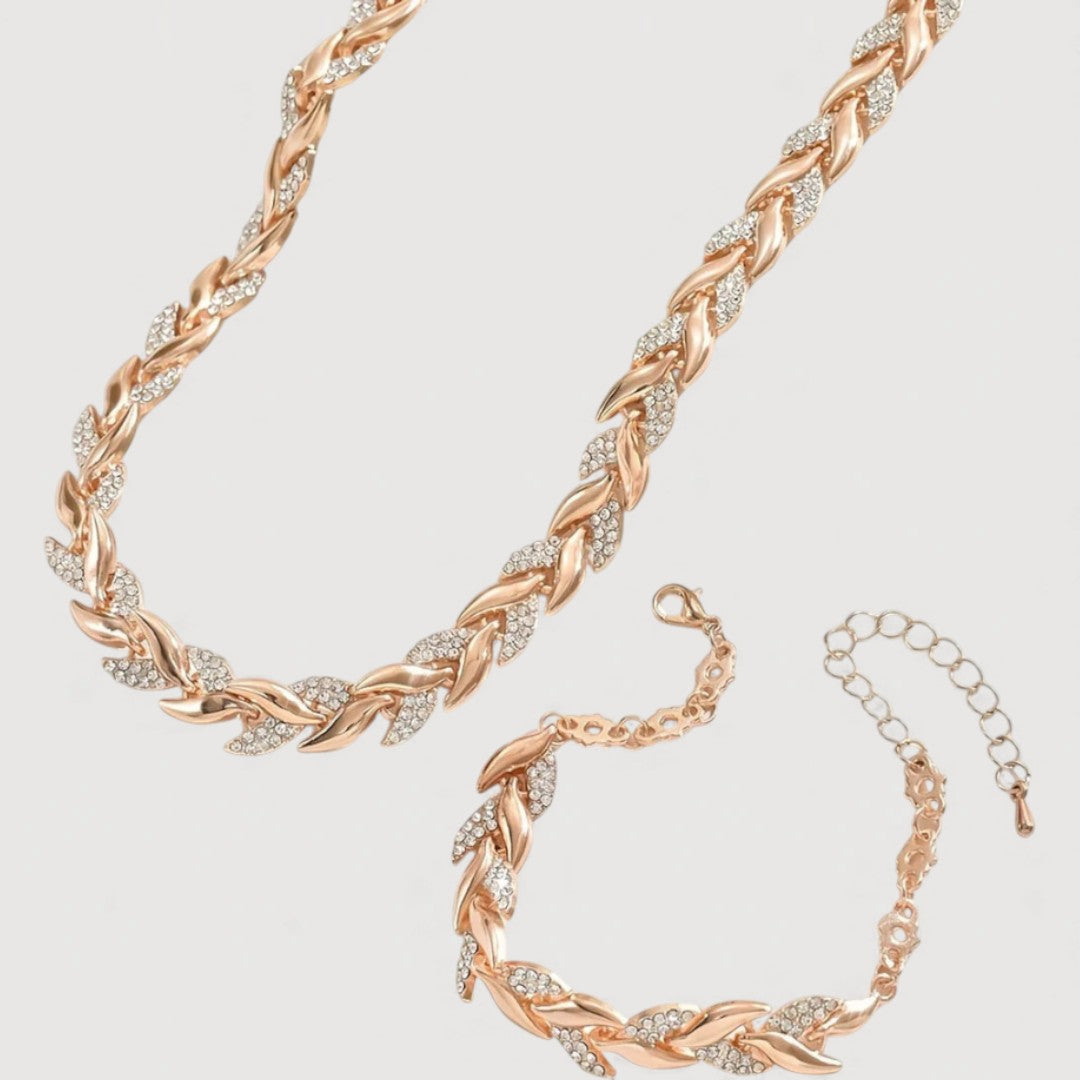 Elegant necklace and bracelet jewellery set for women | Amarise -9