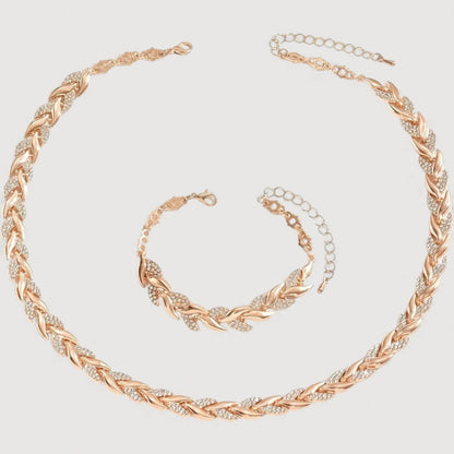 Delicate elegant necklace bracelet jewellery set for women | Amarise -10