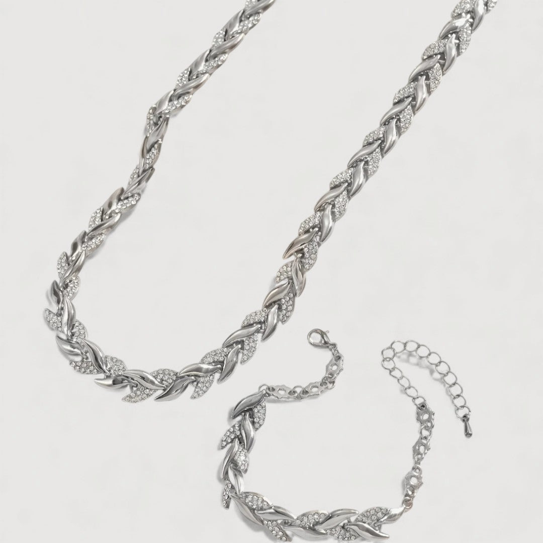Elegant necklace and bracelet jewellery set for women | Amarise -11