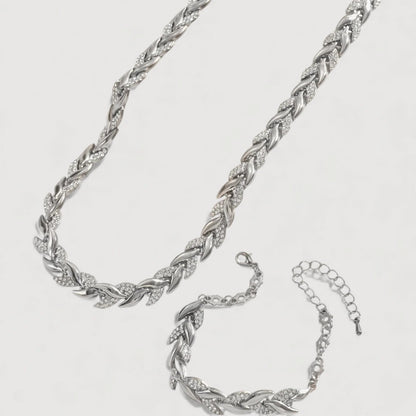 Delicate elegant necklace bracelet jewellery set for women | Amarise -11