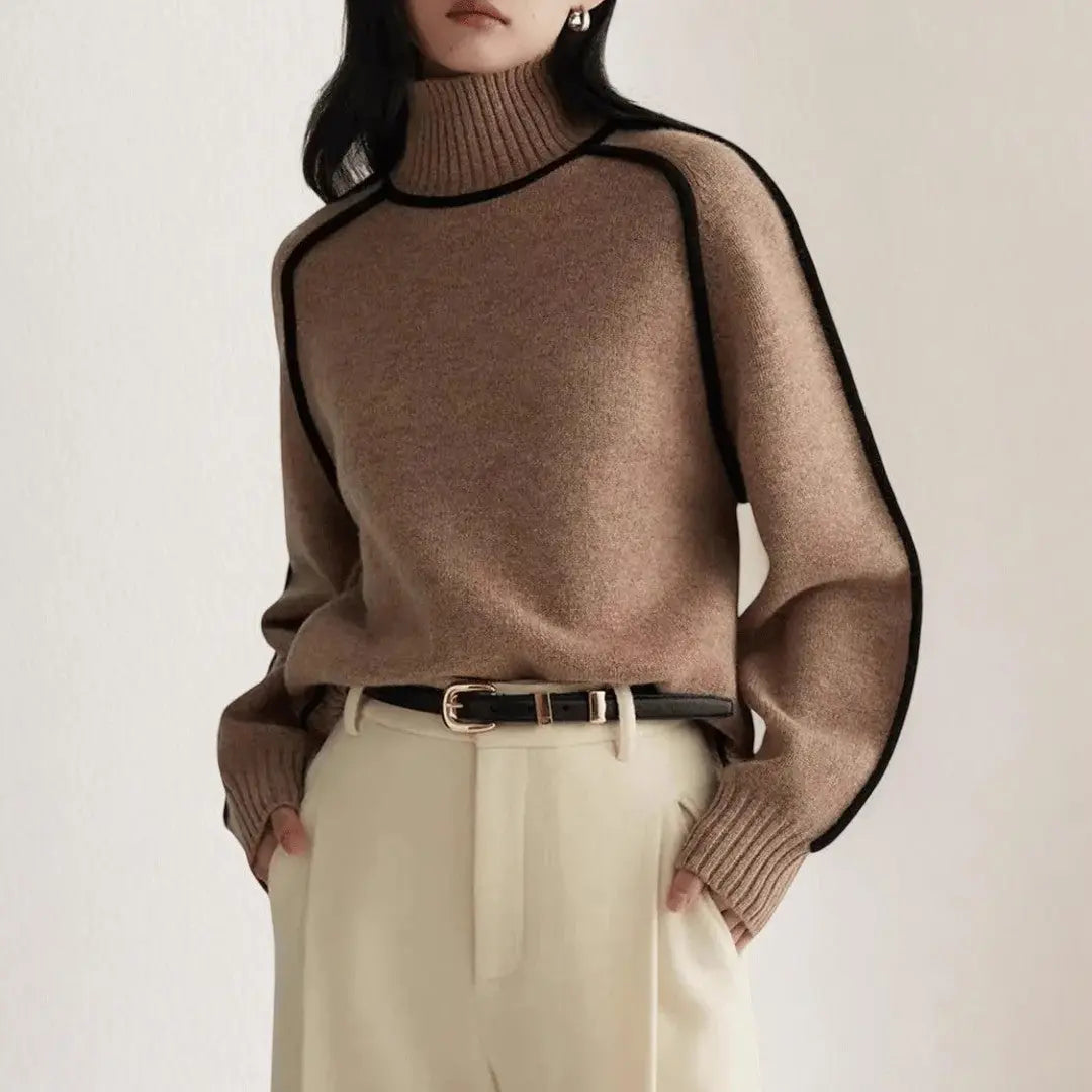 Classic elegant turtleneck jumper for women | Alizée -2