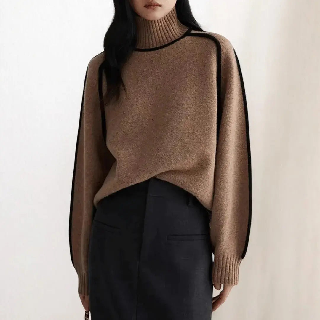 Classic elegant turtleneck jumper for women | Alizée -4